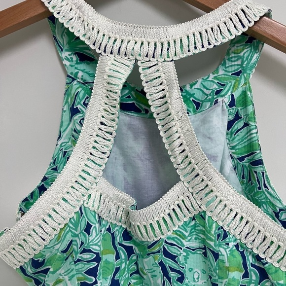 Lilly Pulitzer Blue & Green Bamboo Shift Dress. Size 10 - Picture 3 of 15